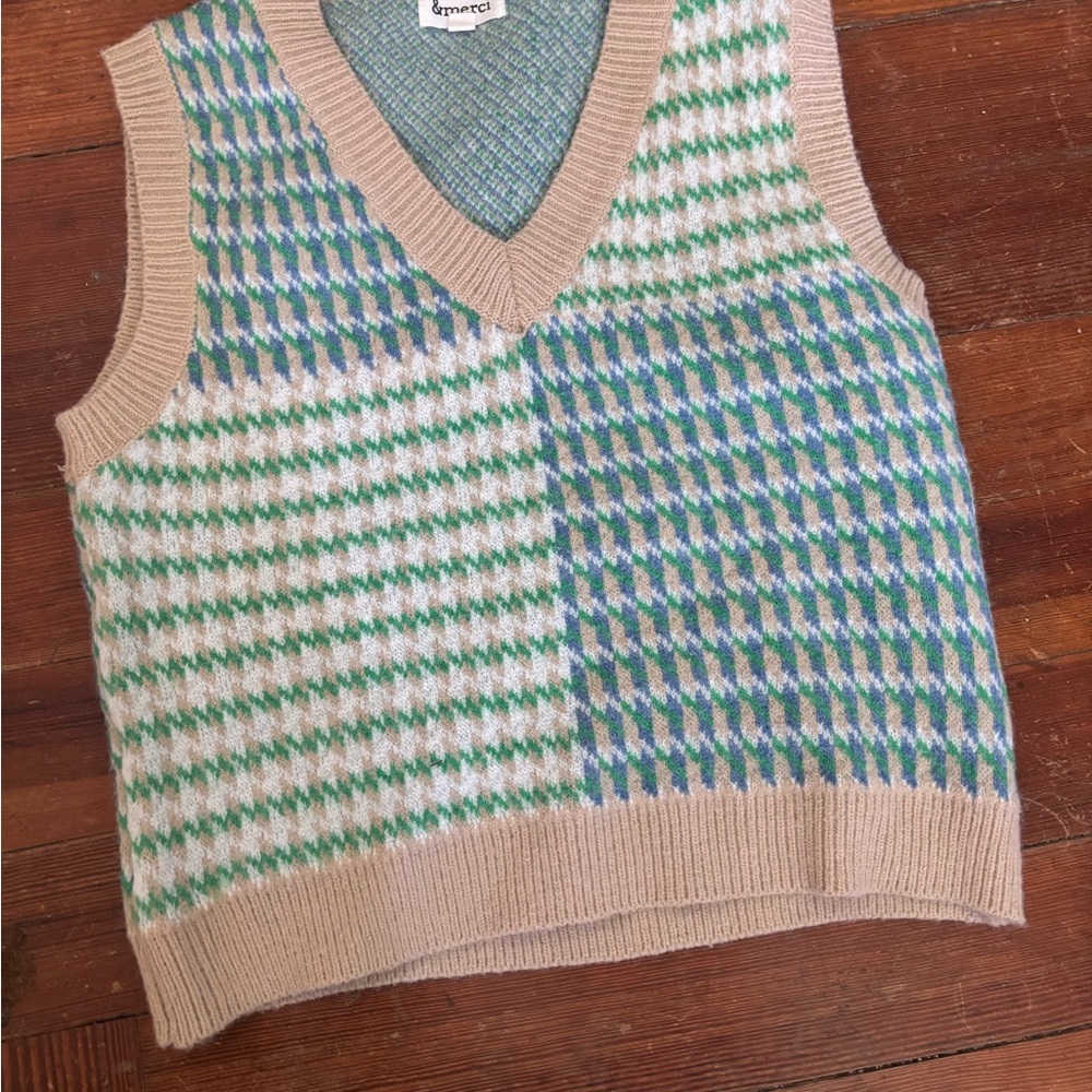 Patterned Knit Sweater Vest